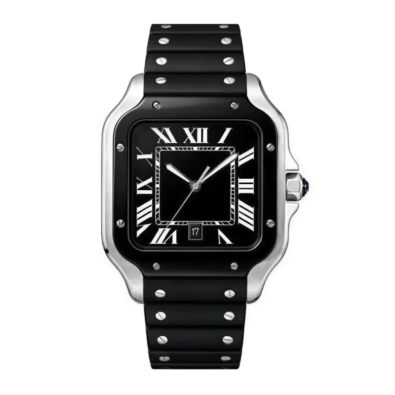 New Luxury Men's Quartz Watch Classic Retro Style Women's Watch Roman Numerals Date Display Stainless Steel Japanese Movement