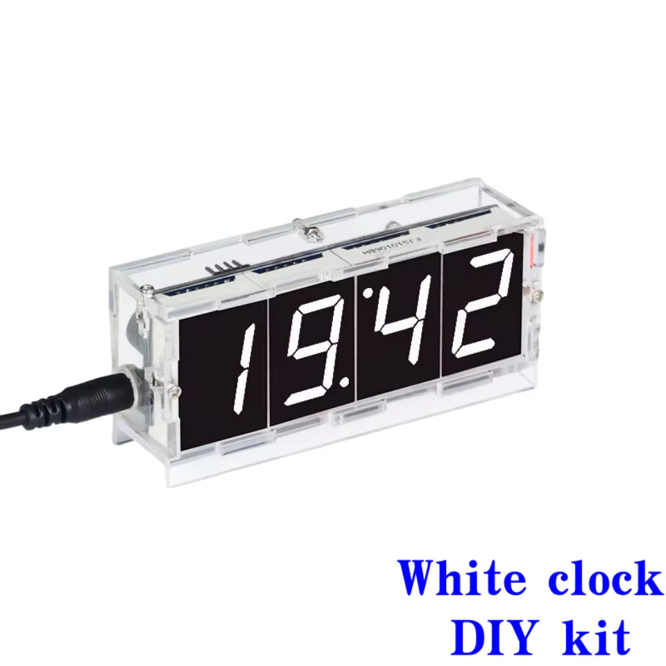 Colorful DIY Digital Clock Kit Display Date Week Temperature Alarm Soldering Project Learning Practice Solder Diy Electronic Kit